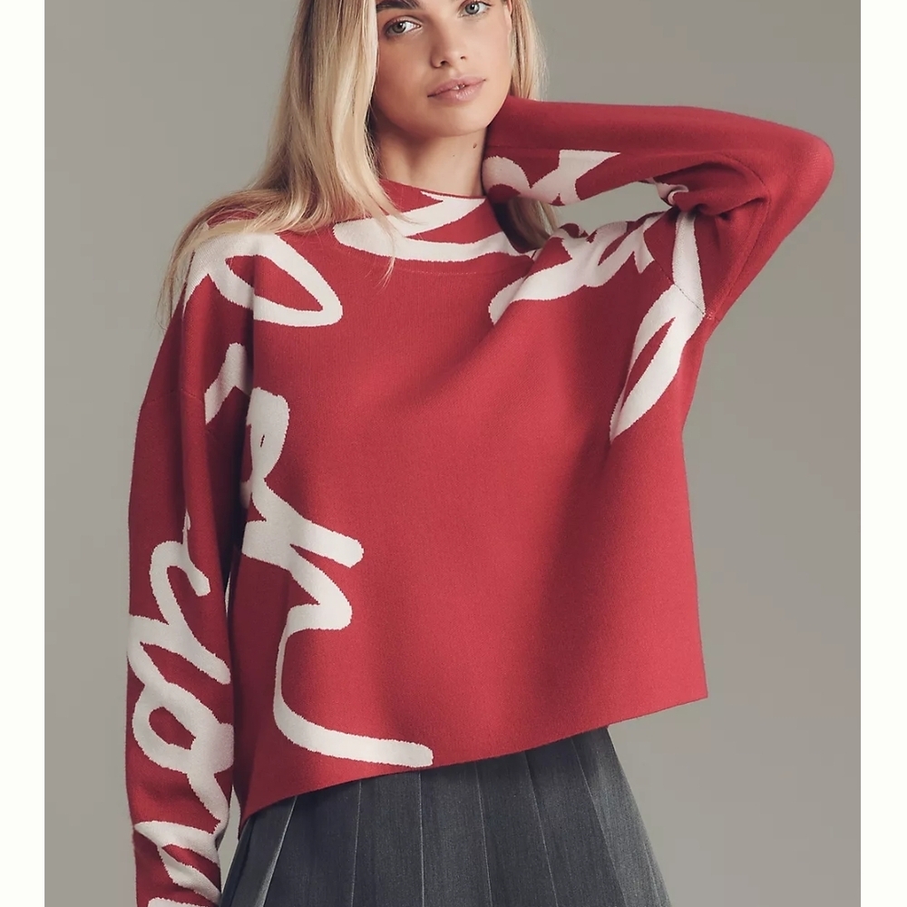 Maeve Red and White Sweater